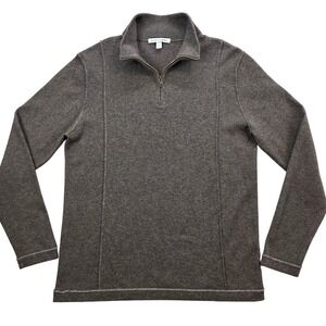 Autumn Cashmere Men's Taupe Zip-Neck Sweater